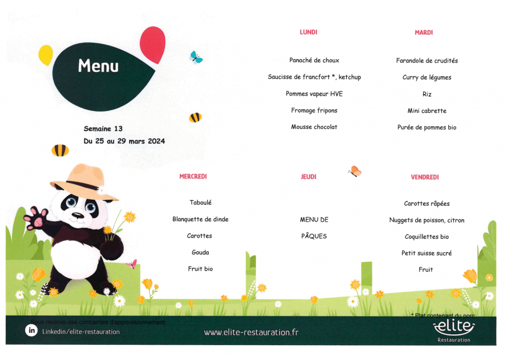 menus EVEIL 10 A 17-4