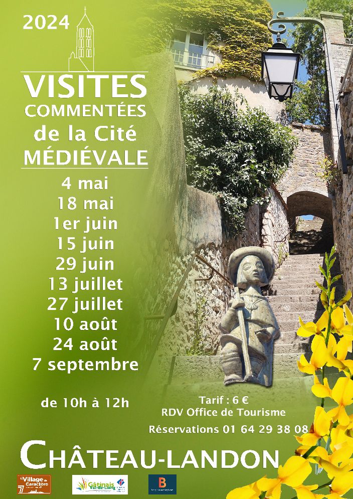 affiche visites commentées Château-Landon 2024
