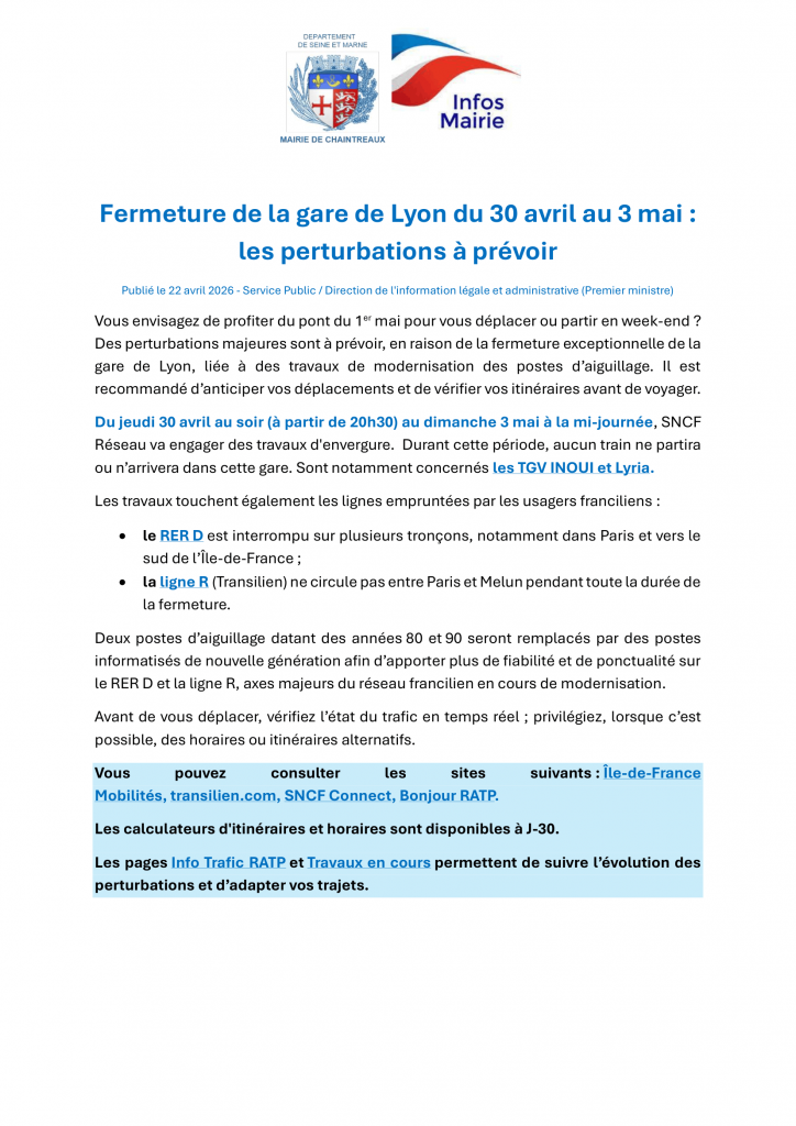 Fermeture de la gare de Lyon-1