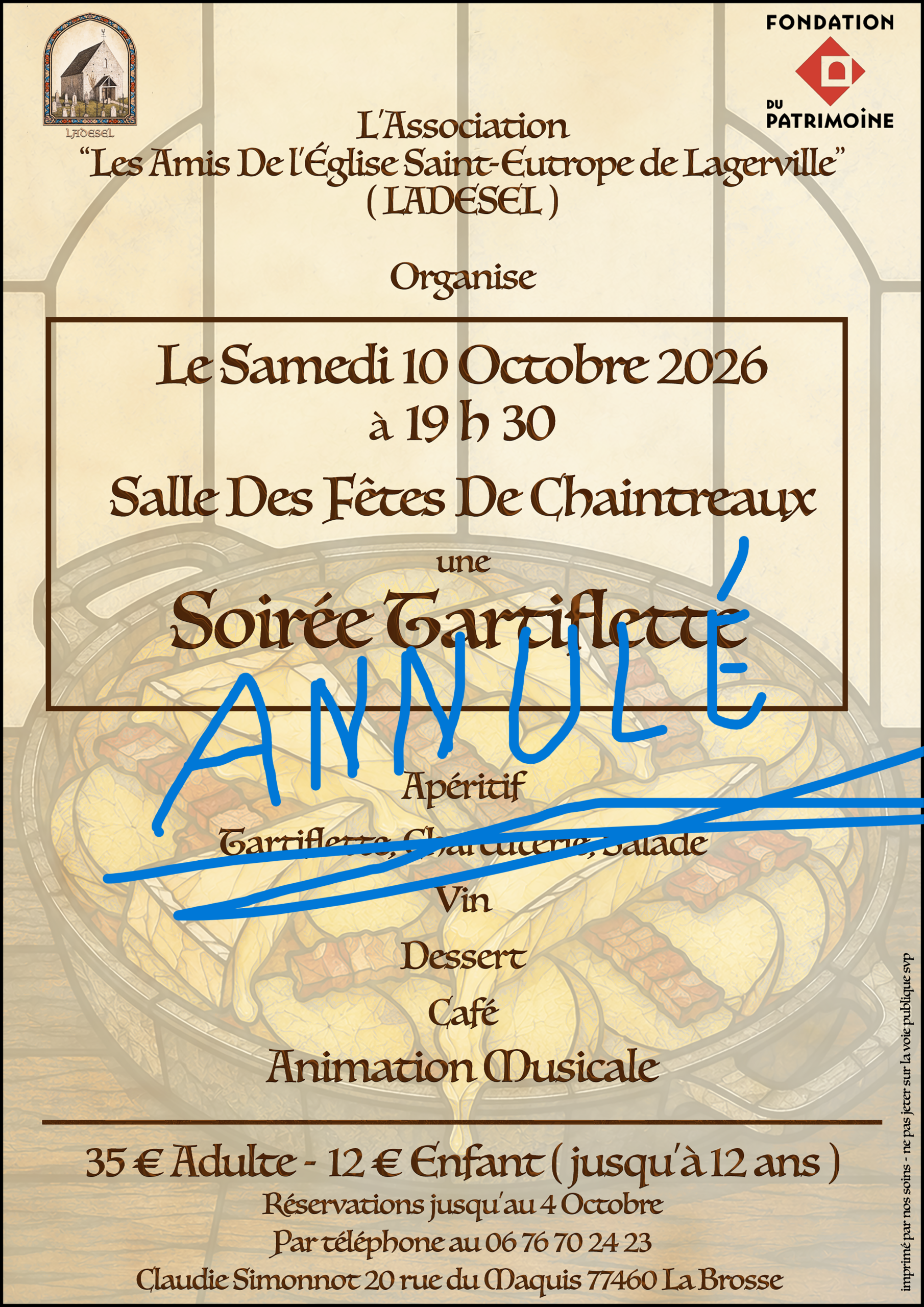 Flyer LADESEL - Soirée Tartiflette 2026 - A4